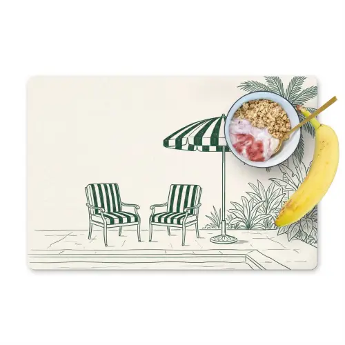 Terras - Illustratie - Groen Placemat vinyl groot -zzzproduct_Kitchenyeah-website