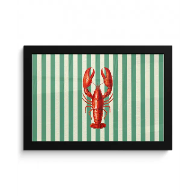 Kreeft - Strepen - Realistisch - Zomers fotolijst zwart zonder passe partout klein -3d