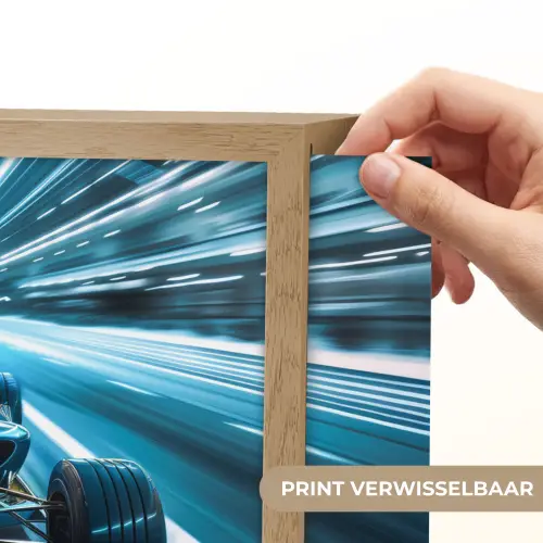 Race - Auto - Formule 1 - Jongens - Blauw Light Box met batterij (Wandlamp kind) middel -USP_websiteprintNL