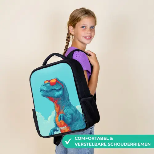 Dino met zonnebril Rugzak - Zwart middel -sfeer6_NL