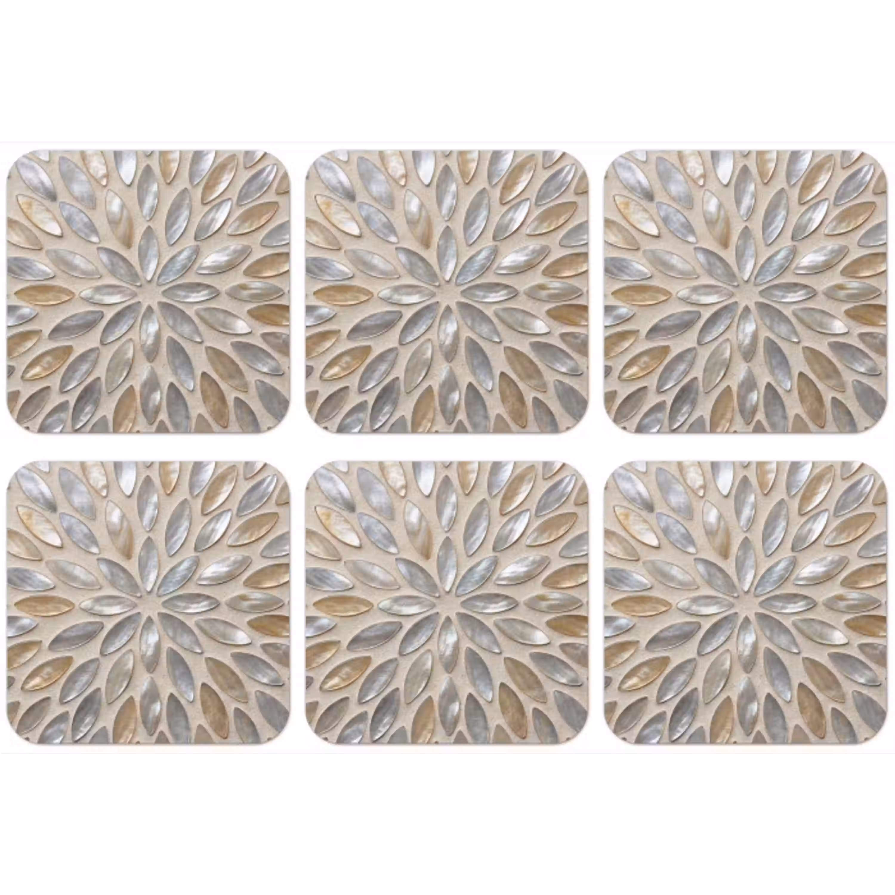 Patroon - Ovaal - Glanzend - Abstract - Beige onderzetter kurk middel -zkaufland3dotto