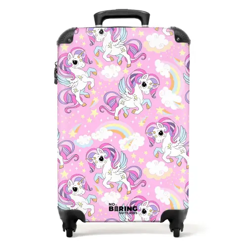 Vrolijke Eenhoorn Parade NBS - Handbagage koffer - Kinderen Unisex middel -productfoto_recht