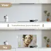 Sierlijk - Vrouw - Goud - Ogen keuken achterwand spatscherm klein -voor_na_NL