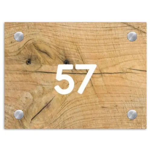 Hout - Traditioneel Naambord Rechthoek middel -3d