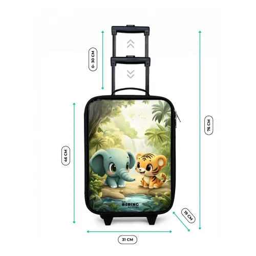 Olifant - Tijger - Bos - Jungle Kinderkoffer - Zwart klein -productfoto_formaten