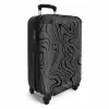 Grijze achtergrond met abstracte zwarte lijnen NBS - Handbagage koffer - Unisex middel -productfoto_3d