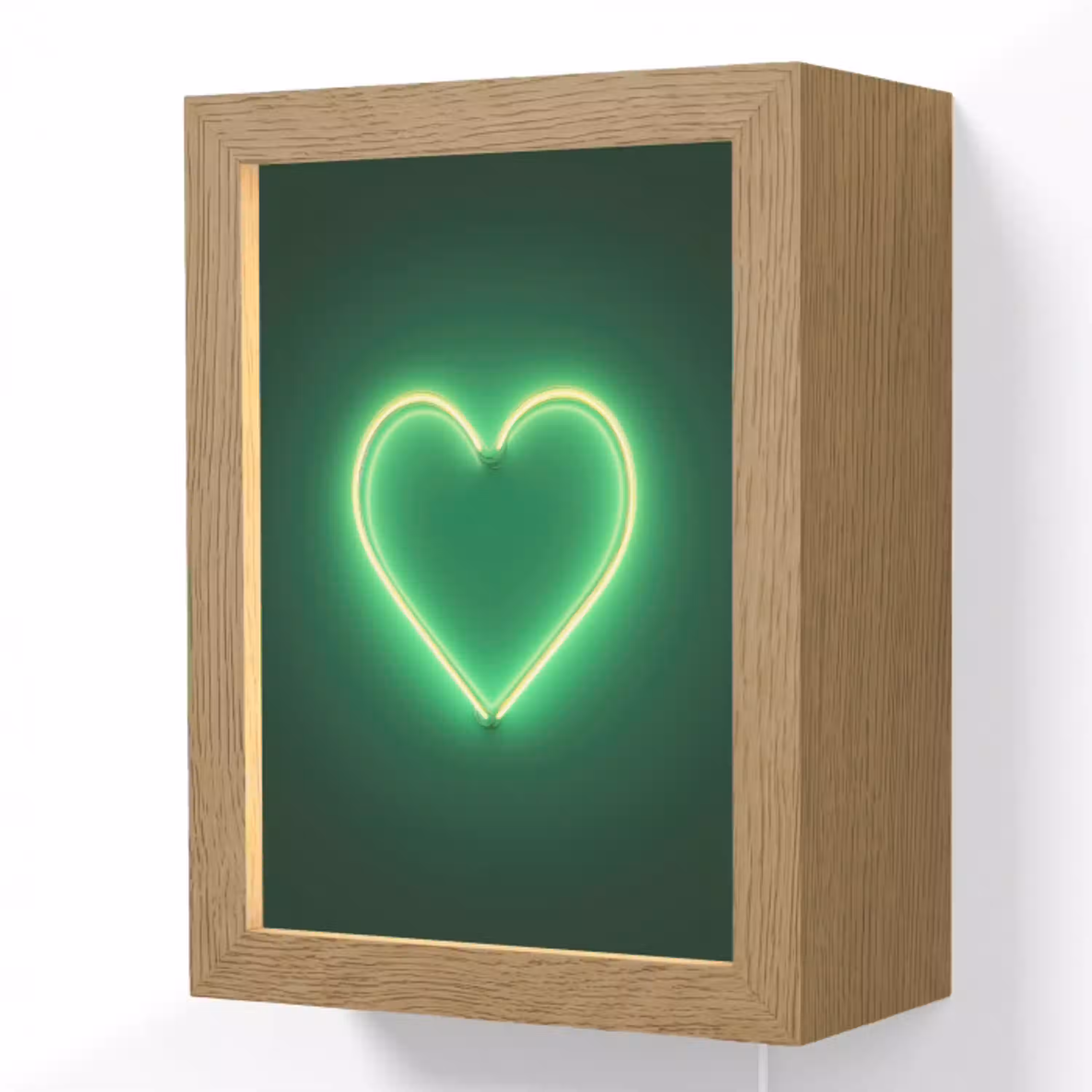 Neon - Groen - Licht Light Box met kabel (Wandlamp) klein -3d