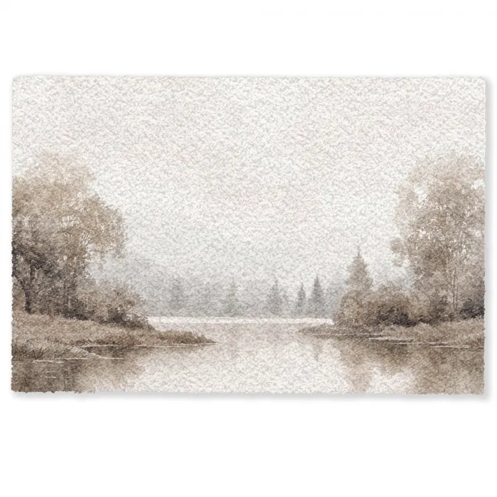 Rivierlandschap - Minimalistisch - Aardetinten Deurmat klein -zkaufland3d