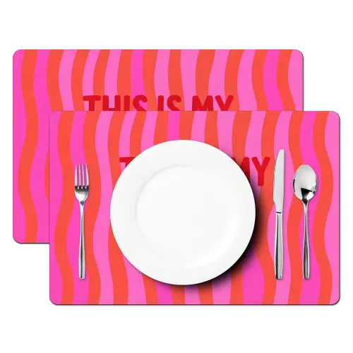 Tekst - Modern - Kleurrijk Placemat vinyl groot -zzsfeer2_Kitchenyeah-website