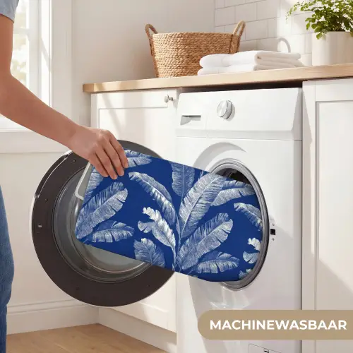 Blad - Palm - Blauw WCmat klein 1009 -USP_WasbaarNL