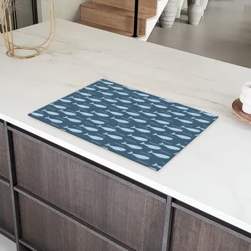 Klein - Oceaan - Golven - Blauw Inductie beschermer vinyl 3mm klein 276 -sfeer8