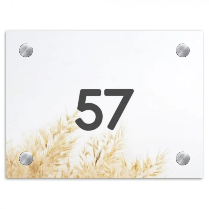 Pluimgras - Traditioneel Naambord Rechthoek middel -3d