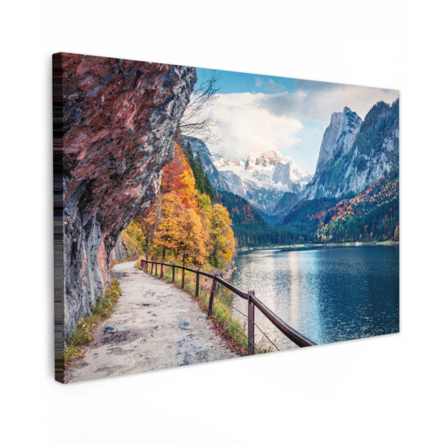 Bergen - Meer - Pad - Natuur - Water canvas 2cm klein -z3d