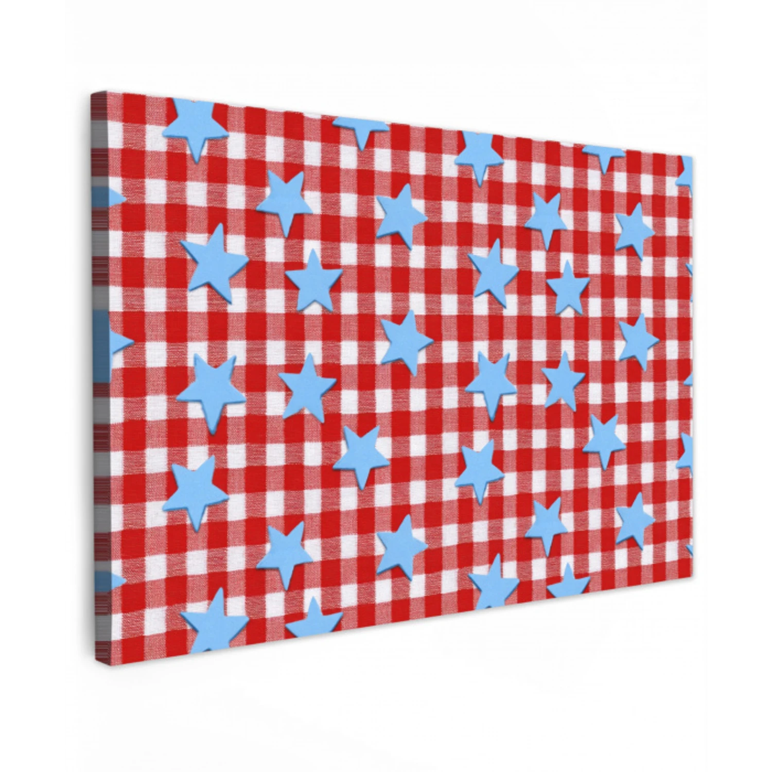 Ruit - Sterren - Rood Tuinposter op houten frame 2 cm dik klein 845 -3d