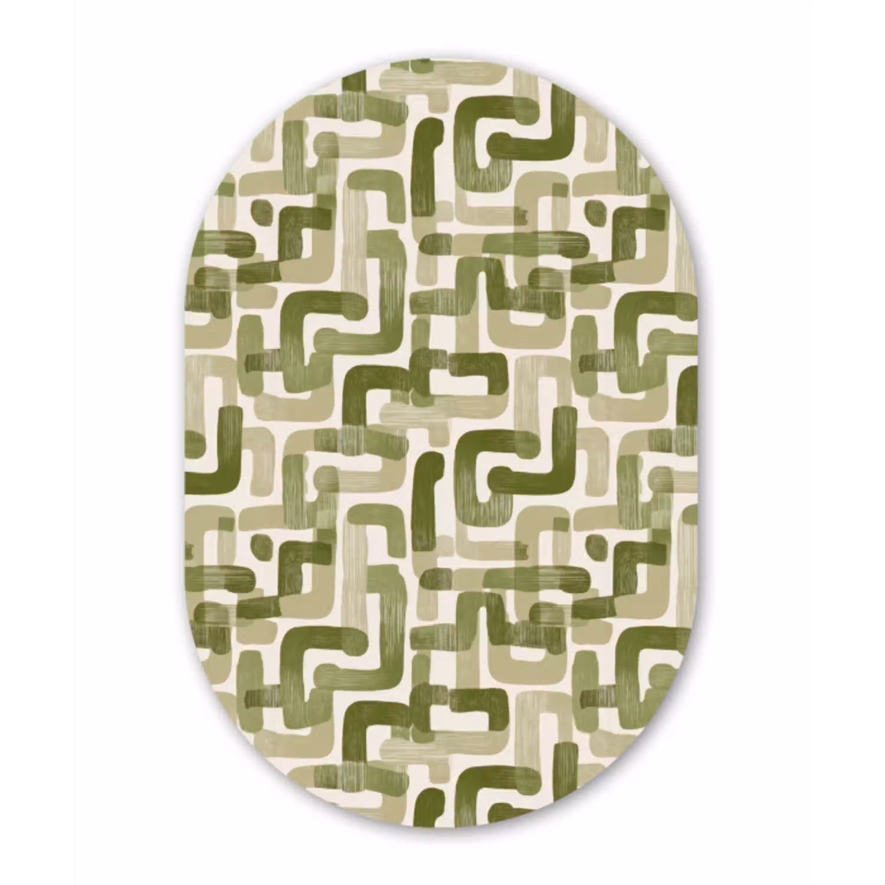 Modern - Grafisch - Groen Wandcirkel Ovaal Aluminium middel 839 -3d