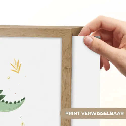 Sterren - Stegosaurussen - Blaadjes - Groen Light Box met batterij (Wandlamp kind) middel -USP_websiteprintNL