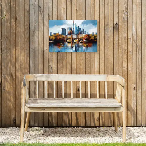 Bomen Frankfurt- Stad - Skyline - Brug Tuinposter op houten frame 2 cm dik klein -sfeer4