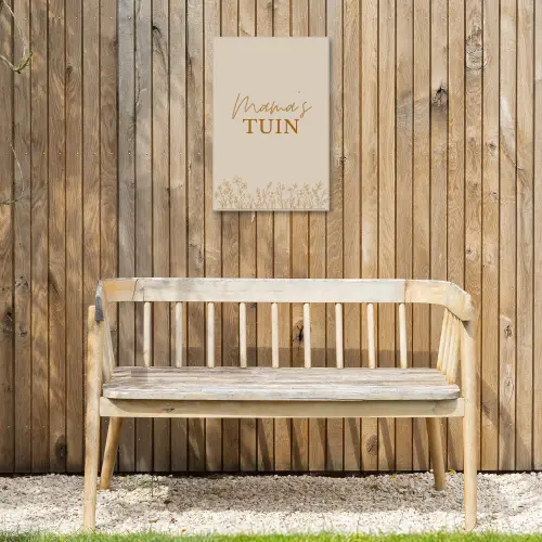 Mama's Tuin met bloemen Tuinposter op houten frame 2 cm dik klein -sfeer4