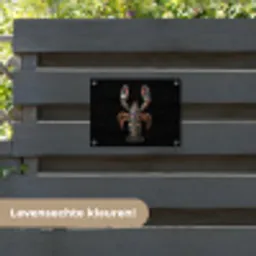 Kreeft - Zwart - Bloemenpatroon - Artistiek tuinposter los doek klein -sfeer3