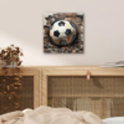 Voetbal - Muur - Zwart - Wit aluminium wit klein -sfeer3