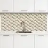 Touw - Gebreid - Beige keuken achterwand 2 middel 871 -3d