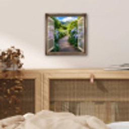 Doorkijk - Hortensia - Pad - Natuur aluminium wit klein -sfeer3