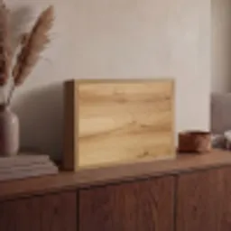 Houtlook - Bruin - Hout Light Box met batterij (Wandlamp) middel -sfeer2