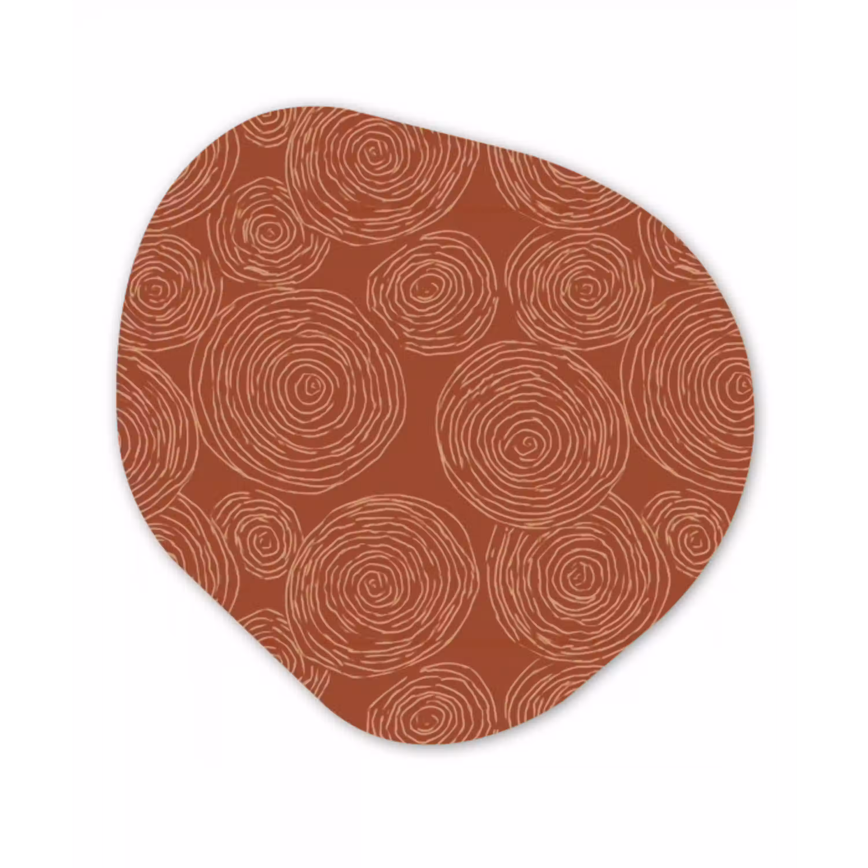 Cirkels - Abstract - Artistiek - Terracotta Wandcirkel Organisch Forex 3mm klein 629 -3d