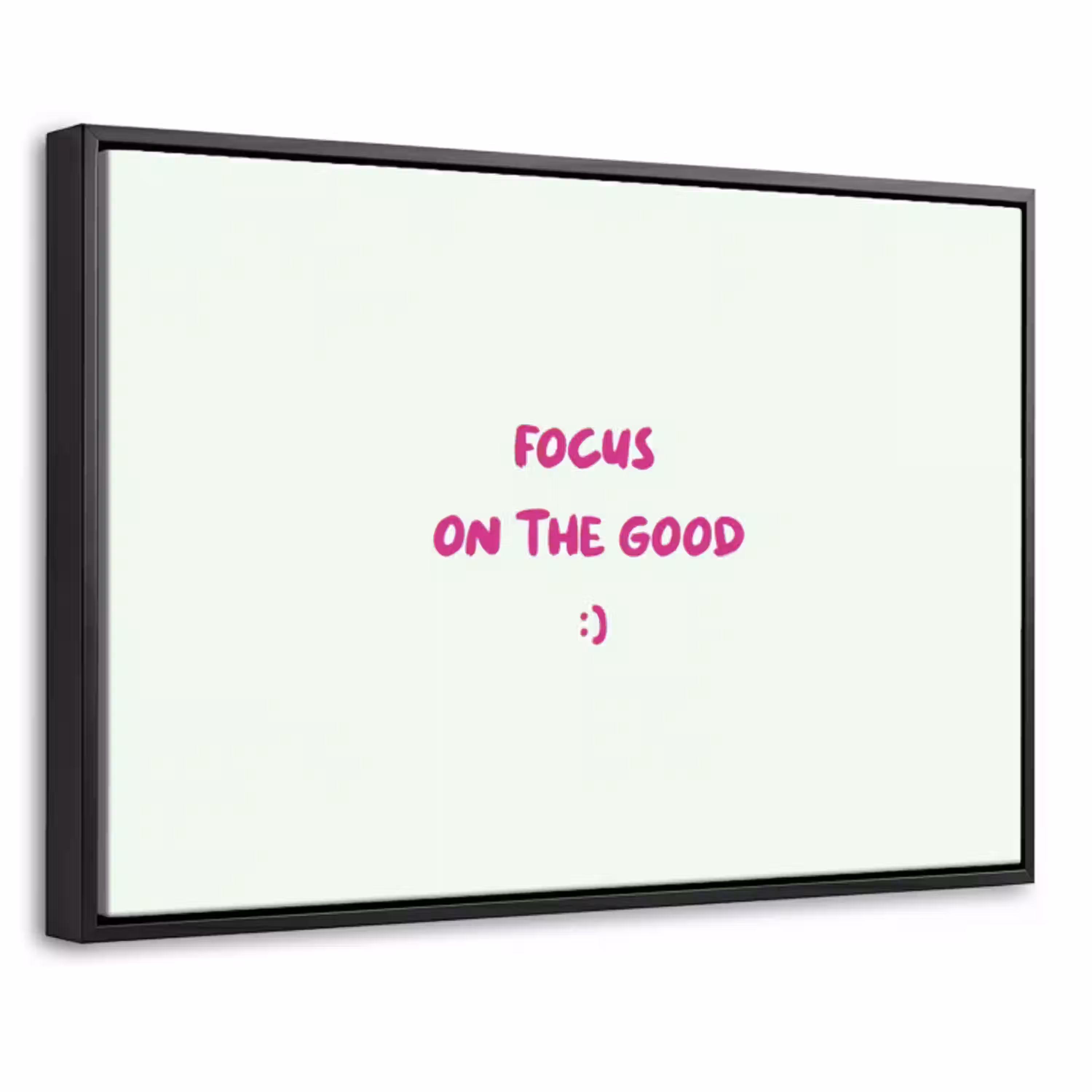 Focus - Beige - Roze - Smiley Canvas met baklijst klein -threedimensional_3d_global