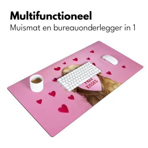 Hond - Kiss- Valentijn - Hartjes Muismat XXL klein -sfeer4
