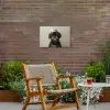 Kokskleding - Zwart - Hondje Tuinposter op houten frame 2 cm dik klein -sfeer3