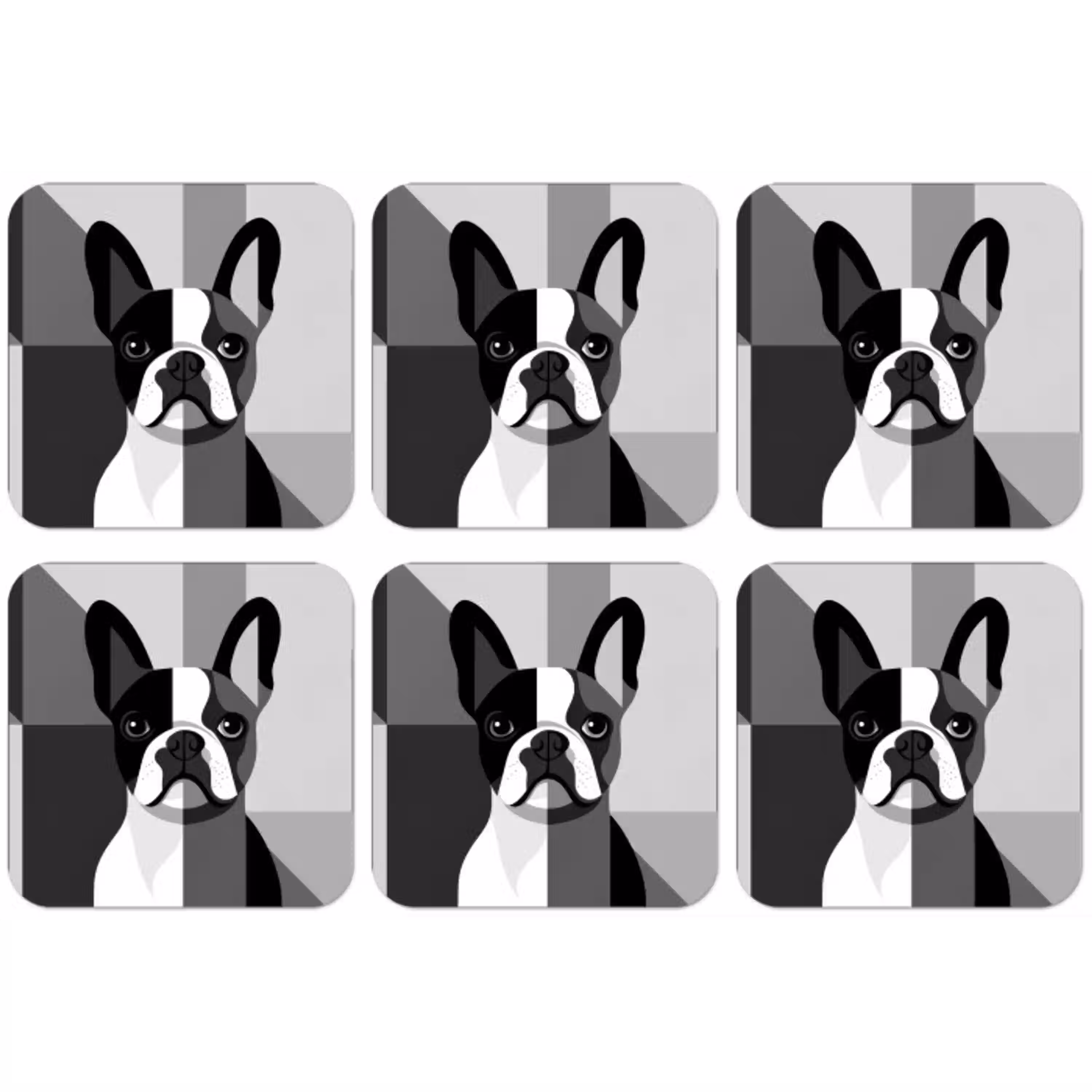 Buldog - Zwart - Abstract - Vlakken onderzetter kurk middel -zkaufland3dotto