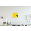 Cool - Geel - Groen textielposter latten blank klein -kinderkamer