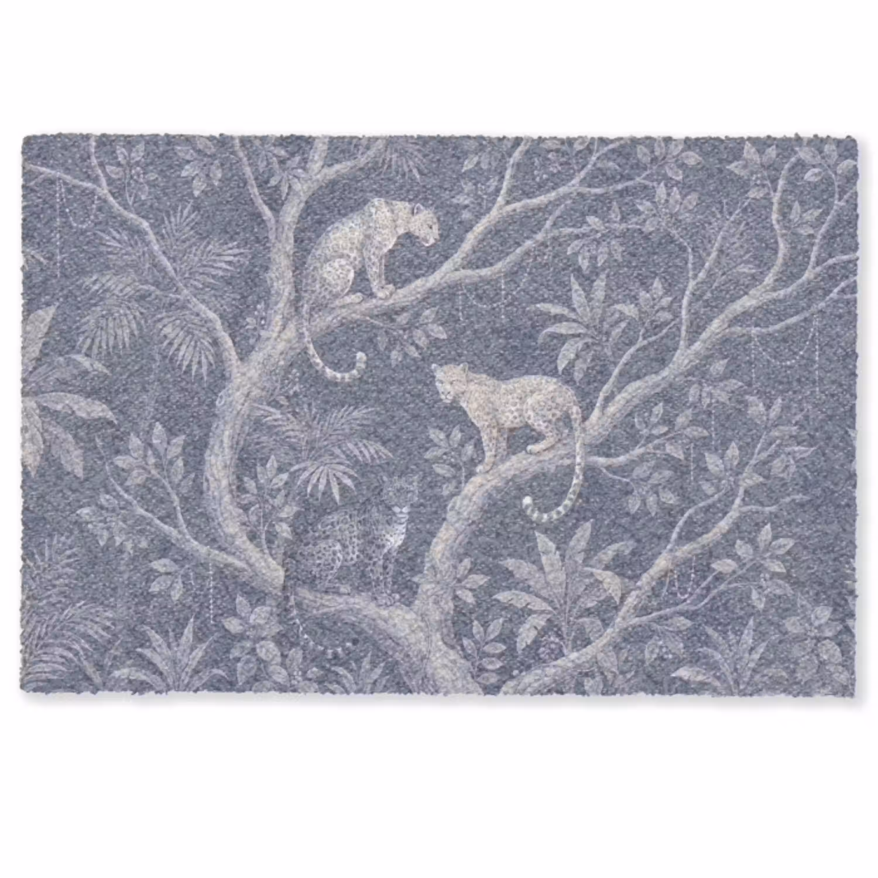 Dieren - Jungle - Illustratie - Bomen - Blauw Deurmat klein -zkaufland3d