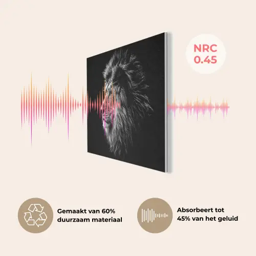 Zwart Wit - Leeuw - Kop - Dieren PET vilt klein -USP_NL