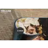 Abstract - Vrouw - Bloemen - Wit Placemat vinyl groot -closeup