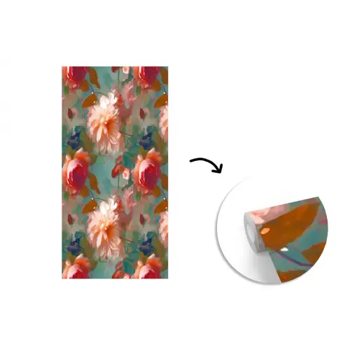Roze - Patroon - Bloemen fotobehang vinyl groot 64 -3d