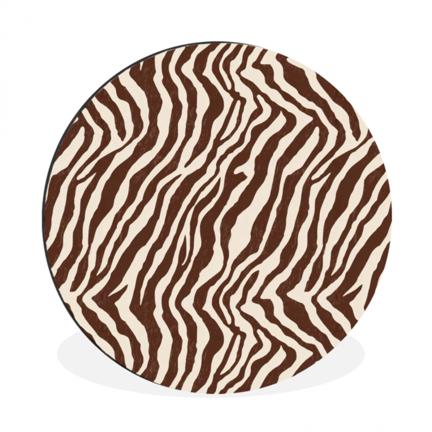 Zebra - Patroon - Zwart - Wit Wandcirkel aluminium klein 190 -3d