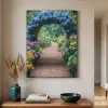 Doorkijk - Bloemen - Hortensia - Pad Textielframe - compleet frame klein -sfeer1