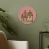Illustratie - Bankje - Personen - Minimalistisch Akoestische PET Vilt - Rond klein -sfeer2