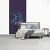 Rendier - Zonnebril - Neon - Kerstboom fotobehang vinyl groot -slaapkamer