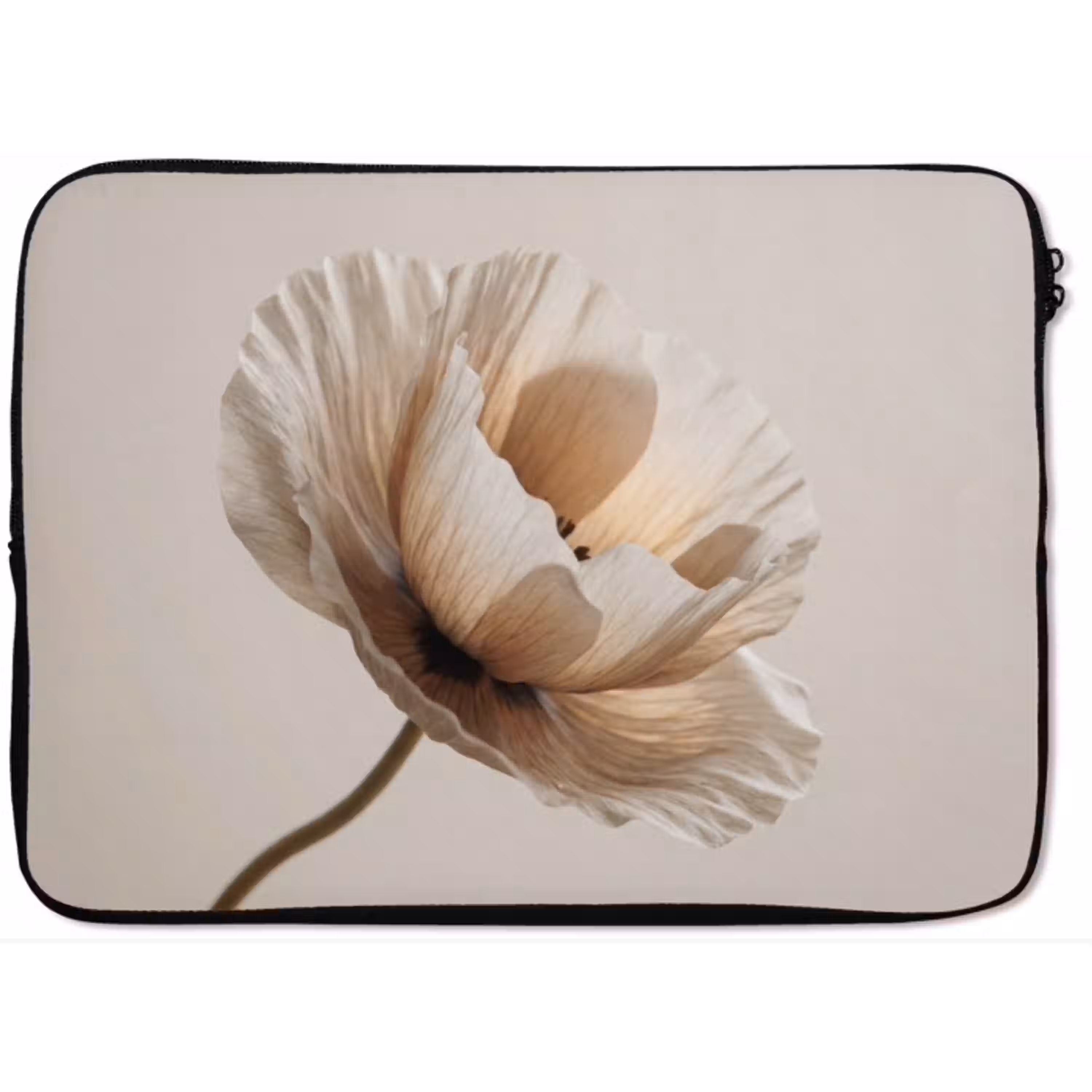 Bloem - Beige - Crème laptophoes neopreen klein -zkaufland3dotto