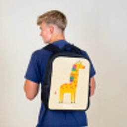 Giraffe - Dier - Kleurrijk Rugzak - Zwart middel -sfeer8