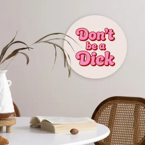 Tekst - Boodschap - Roze Wandcirkel kunststof plaat 5mm dik klein -sfeer4