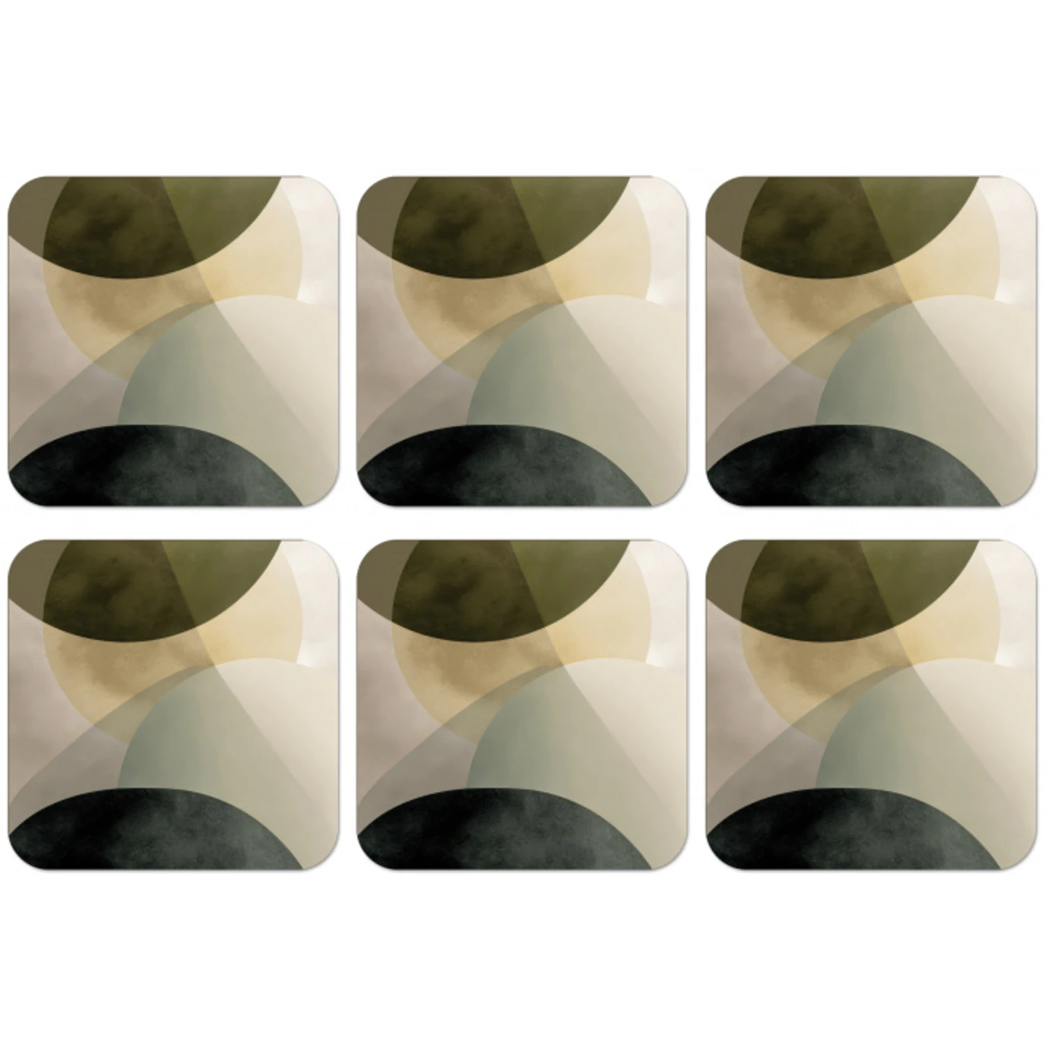 Vlakken - Abstract - Beige - Cirkels onderzetter kurk middel -zkaufland3dotto
