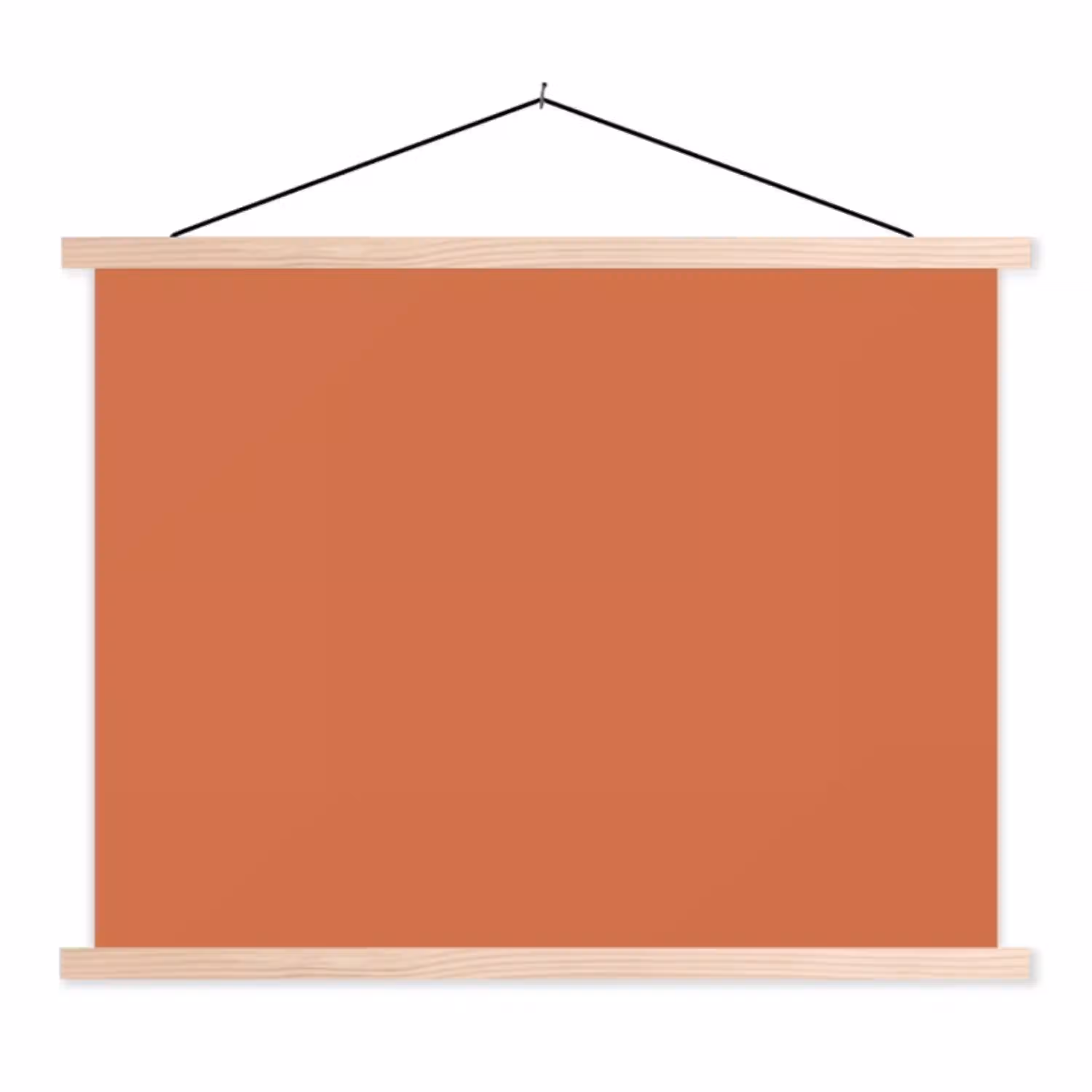 Classic - Terracotta - Oranje textielposter latten blank klein 122 -3d
