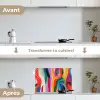 Abstract - Kleurrijk - Golven - Lijnen keuken achterwand spatscherm klein -voor_na_FR