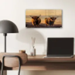Schotse hooglanders - Heide - Landschap - Dieren plexiglas 5mm klein -sfeer6
