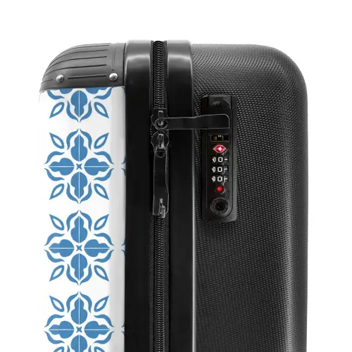 Zomer tegel print blauw NBS - Handbagage koffer - Volwassenen Unisex middel -slot