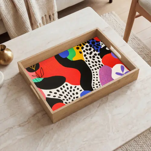 Abstract - Vormen - Kleuren - Stippen Dienblad Rechthoek middel -sfeer1